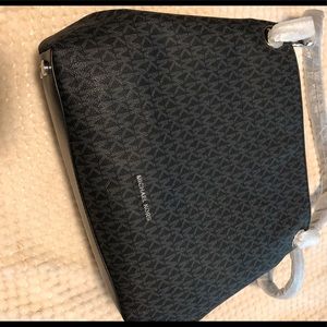 Michael Kors black/charcoal Raven signature tote